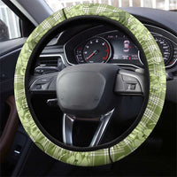 Lime Palaka Hawaii Cowboy Steering Wheel Cover Puakenikeni Lei Paniolo Papale Seamless Vibes - Polynesian Pride