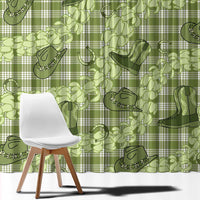 Lime Palaka Hawaii Cowboy Window Curtain Puakenikeni Lei Paniolo Papale Seamless Vibes - Polynesian Pride