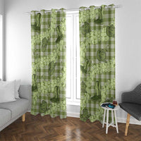 Lime Palaka Hawaii Cowboy Window Curtain Puakenikeni Lei Paniolo Papale Seamless Vibes - Polynesian Pride