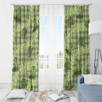 Lime Palaka Hawaii Cowboy Window Curtain Puakenikeni Lei Paniolo Papale Seamless Vibes - Polynesian Pride