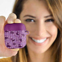 Purple Palaka Hawaii Cowboy AirPods Case Puakenikeni Lei Paniolo Papale Seamless Vibes - Polynesian Pride