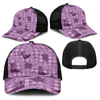 Purple Palaka Hawaii Cowboy Baseball Net Cap Puakenikeni Lei Paniolo Papale Seamless Vibes - Polynesian Pride