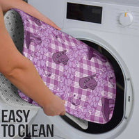 Purple Palaka Hawaii Cowboy Bathroom Set Puakenikeni Lei Paniolo Papale Seamless Vibes - Polynesian Pride