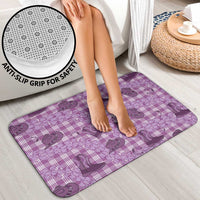 Purple Palaka Hawaii Cowboy Bathroom Set Puakenikeni Lei Paniolo Papale Seamless Vibes - Polynesian Pride
