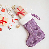 Purple Palaka Hawaii Cowboy Christmas Stocking Puakenikeni Lei Paniolo Papale Seamless Vibes - Polynesian Pride