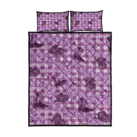 Purple Palaka Hawaii Cowboy Quilt Bed Set Puakenikeni Lei Paniolo Papale Seamless Vibes - Polynesian Pride
