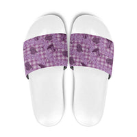 Purple Palaka Hawaii Cowboy Slide Sandals Puakenikeni Lei Paniolo Papale Seamless Vibes - Polynesian Pride
