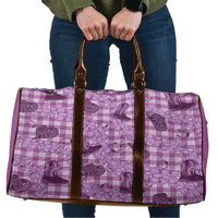 Purple Palaka Hawaii Cowboy Travel Bag Puakenikeni Lei Paniolo Papale Seamless Vibes - Polynesian Pride