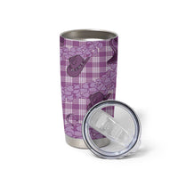 Purple Palaka Hawaii Cowboy Tumbler Cup Puakenikeni Lei Paniolo Papale Seamless Vibes - Polynesian Pride