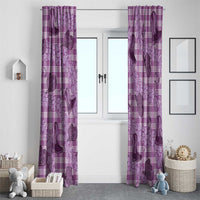 Purple Palaka Hawaii Cowboy Window Curtain Puakenikeni Lei Paniolo Papale Seamless Vibes - Polynesian Pride