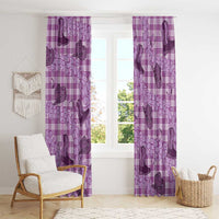 Purple Palaka Hawaii Cowboy Window Curtain Puakenikeni Lei Paniolo Papale Seamless Vibes - Polynesian Pride