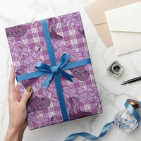 Purple Palaka Hawaii Cowboy Wrapping Paper Puakenikeni Lei Paniolo Papale Seamless Vibes - Polynesian Pride