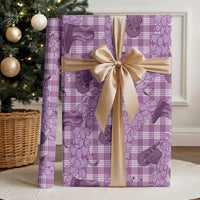 Purple Palaka Hawaii Cowboy Wrapping Paper Puakenikeni Lei Paniolo Papale Seamless Vibes - Polynesian Pride