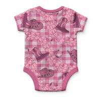 Pink Palaka Hawaii Cowboy Baby Onesie Puakenikeni Lei Paniolo Papale Seamless Vibes