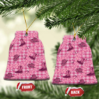 Pink Palaka Hawaii Cowboy Ceramic Ornament Puakenikeni Lei Paniolo Papale Seamless Vibes - Polynesian Pride