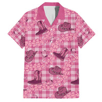 Pink Palaka Hawaii Cowboy Family Matching Long Sleeve Bodycon Dress and Hawaiian Shirt Puakenikeni Lei Paniolo Papale Seamless Vibes LT14 Dad's Shirt - Short Sleeve Pink - Polynesian Pride