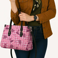 Pink Palaka Hawaii Cowboy Leather Bag Puakenikeni Lei Paniolo Papale Seamless Vibes - Polynesian Pride