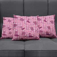 Pink Palaka Hawaii Cowboy Pillow Cover Puakenikeni Lei Paniolo Papale Seamless Vibes - Polynesian Pride