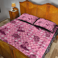 Pink Palaka Hawaii Cowboy Quilt Bed Set Puakenikeni Lei Paniolo Papale Seamless Vibes - Polynesian Pride