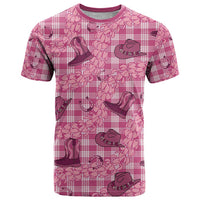 Pink Palaka Hawaii Cowboy T Shirt Puakenikeni Lei Paniolo Papale Seamless Vibes - Polynesian Pride