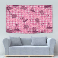 Pink Palaka Hawaii Cowboy Tapestry Puakenikeni Lei Paniolo Papale Seamless Vibes - Polynesian Pride