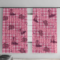 Pink Palaka Hawaii Cowboy Window Curtain Puakenikeni Lei Paniolo Papale Seamless Vibes - Polynesian Pride