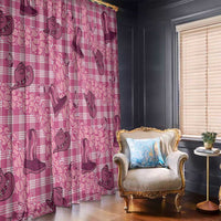 Pink Palaka Hawaii Cowboy Window Curtain Puakenikeni Lei Paniolo Papale Seamless Vibes - Polynesian Pride