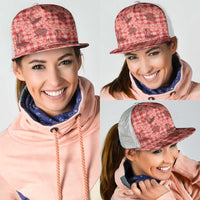Red Palaka Hawaii Cowboy Mesh Trucker Cap Puakenikeni Lei Paniolo Papale Seamless Vibes - Polynesian Pride