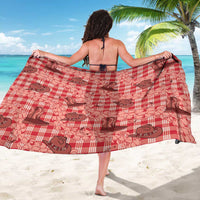 Red Palaka Hawaii Cowboy Sarong Puakenikeni Lei Paniolo Papale Seamless Vibes - Polynesian Pride