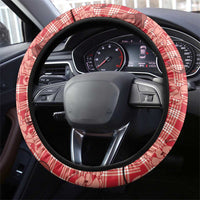 Red Palaka Hawaii Cowboy Steering Wheel Cover Puakenikeni Lei Paniolo Papale Seamless Vibes - Polynesian Pride