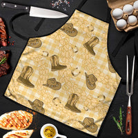 Yellow Palaka Hawaii Cowboy Apron Puakenikeni Lei Paniolo Papale Seamless Vibes - Polynesian Pride