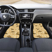 Yellow Palaka Hawaii Cowboy Car Mats Puakenikeni Lei Paniolo Papale Seamless Vibes - Polynesian Pride