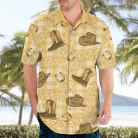 Yellow Palaka Hawaii Cowboy Hawaiian Shirt Puakenikeni Lei Paniolo Papale Seamless Vibes - Polynesian Pride