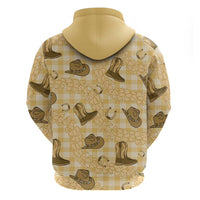 Yellow Palaka Hawaii Cowboy Hoodie Puakenikeni Lei Paniolo Papale Seamless Vibes - Polynesian Pride