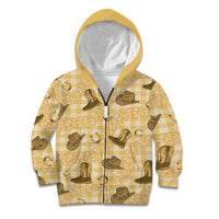 Yellow Palaka Hawaii Cowboy Kid Hoodie Puakenikeni Lei Paniolo Papale Seamless Vibes - Polynesian Pride