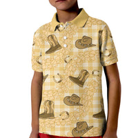 Yellow Palaka Hawaii Cowboy Kid Polo Shirt Puakenikeni Lei Paniolo Papale Seamless Vibes - Polynesian Pride