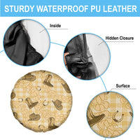 Yellow Palaka Hawaii Cowboy Spare Tire Cover Puakenikeni Lei Paniolo Papale Seamless Vibes - Polynesian Pride