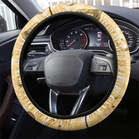 Yellow Palaka Hawaii Cowboy Steering Wheel Cover Puakenikeni Lei Paniolo Papale Seamless Vibes - Polynesian Pride