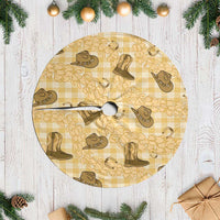 Yellow Palaka Hawaii Cowboy Tree Skirt Puakenikeni Lei Paniolo Papale Seamless Vibes - Polynesian Pride