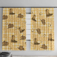Yellow Palaka Hawaii Cowboy Window Curtain Puakenikeni Lei Paniolo Papale Seamless Vibes - Polynesian Pride