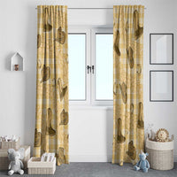 Yellow Palaka Hawaii Cowboy Window Curtain Puakenikeni Lei Paniolo Papale Seamless Vibes - Polynesian Pride