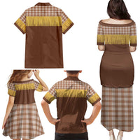 Aloha Hawaii Cowboy Custome Family Matching Puletasi and Hawaiian Shirt Puakenikeni Lei Palaka Tassel Style LT14 - Polynesian Pride