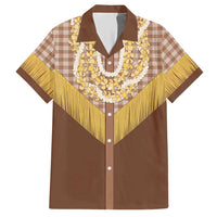 Aloha Hawaii Cowboy Custome Family Matching Short Sleeve Bodycon Dress and Hawaiian Shirt Puakenikeni Lei Palaka Tassel Style - Polynesian Pride