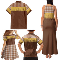 Aloha Hawaii Cowboy Custome Family Matching Tank Maxi Dress and Hawaiian Shirt Puakenikeni Lei Palaka Tassel Style - Polynesian Pride