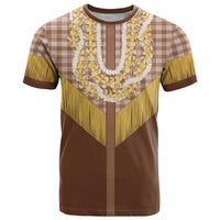 Aloha Hawaii Cowboy Custome T Shirt Puakenikeni Lei Palaka Tassel Style - Polynesian Pride