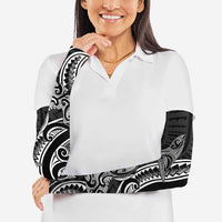 New Zealand Hammerhead Shark Arm Sleeves Maori Haehae Mangopare Black - Polynesian Pride