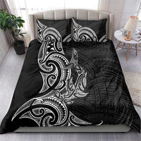 New Zealand Hammerhead Shark Bedding Set Maori Haehae Mangopare Black - Polynesian Pride