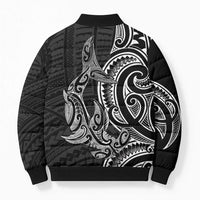 New Zealand Hammerhead Shark Bomber Puffer Jacket Maori Haehae Mangopare Black - Polynesian Pride