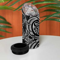 New Zealand Hammerhead Shark 4 in 1 Can Cooler Tumbler Maori Haehae Mangopare Black - Polynesian Pride