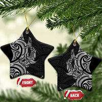 New Zealand Hammerhead Shark Ceramic Ornament Maori Haehae Mangopare Black - Polynesian Pride